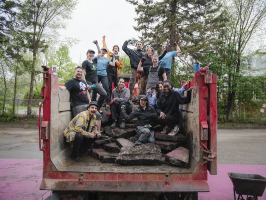 Activité de dépavage